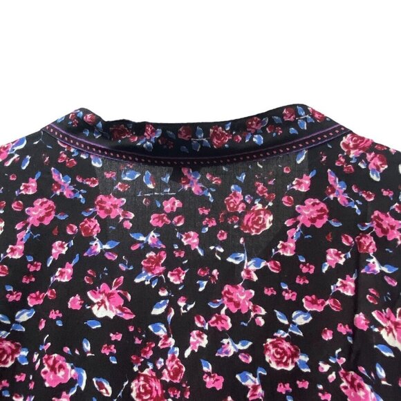 Woman Within Boho Blouse  Size 18/20 Tunic Top Black Wine Floral Rayon NWT Long - Picture 6 of 10